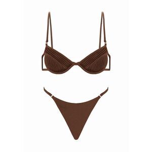 SELIA RICHWOOD Women's Pleated Underwire Bikini Set Women BROWN Beachwear